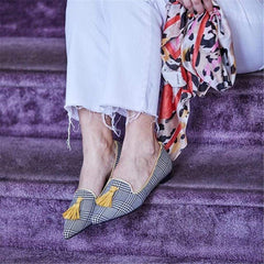 Women's Simple Fringed Pointed   Flat Shoes