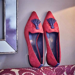 Women's Simple Fringed Pointed   Flat Shoes