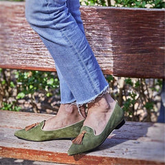 Women's Simple Fringed Pointed   Flat Shoes
