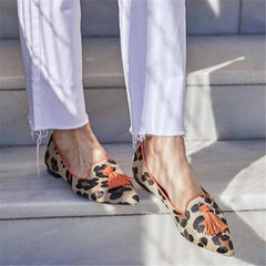 Women's Simple Fringed Pointed   Flat Shoes