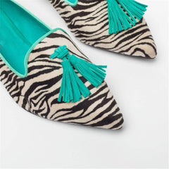 Women's Simple Fringed Pointed   Flat Shoes