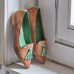 Women's Simple Fringed Pointed   Flat Shoes