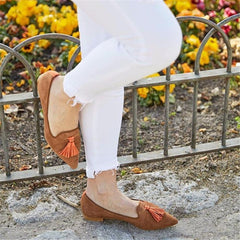 Women's Simple Fringed Pointed   Flat Shoes