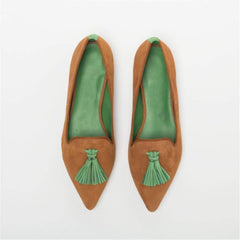 Women's Simple Fringed Pointed   Flat Shoes