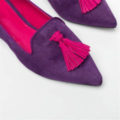 Women's Simple Fringed Pointed   Flat Shoes