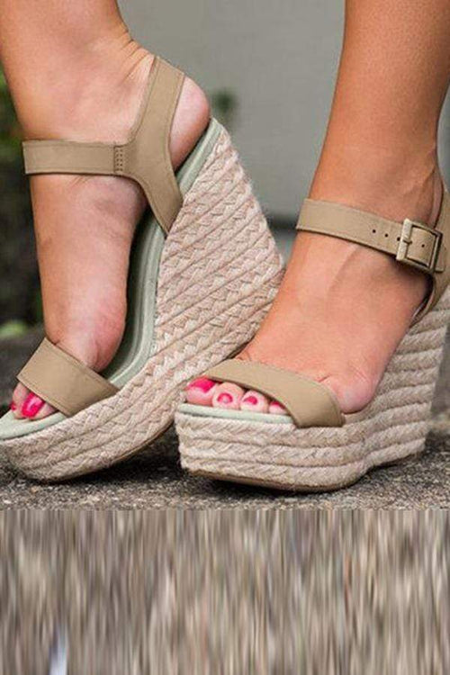 Casual   Versatile Buckle With Wedge Sandals
