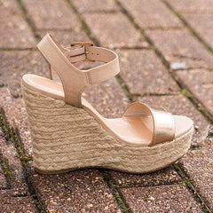 Casual   Versatile Buckle With Wedge Sandals