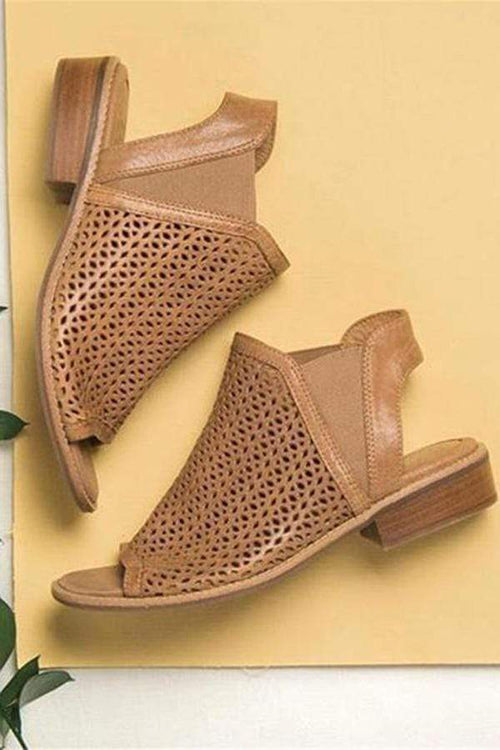 Fashion Retro   Hollow Fish Mouth Sandals