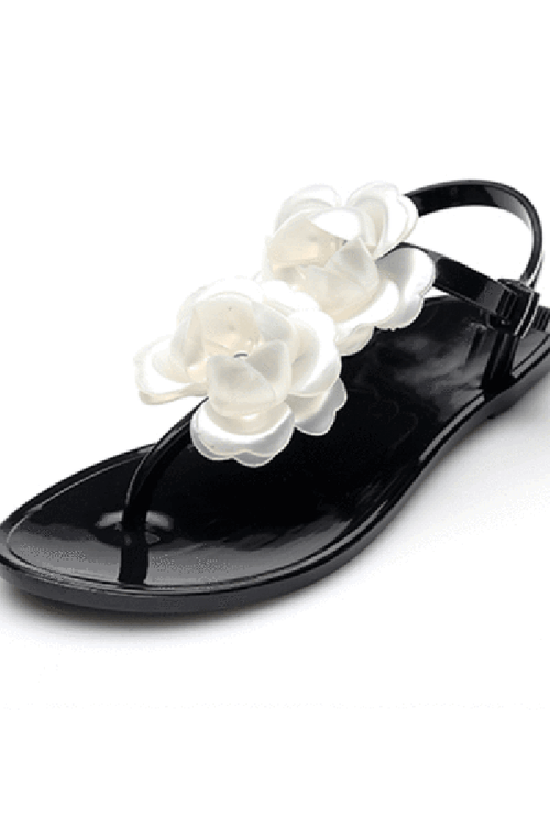 Mode Camellia Flower Flat Sandaler 
