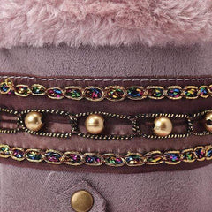 Stor storlek Rhinestone Slip On Mid Calf Warm Knight Boots 