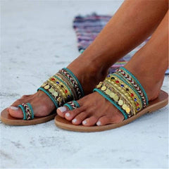 Fashion vintage ethnic flat slippers