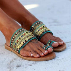 Fashion vintage ethnic flat slippers