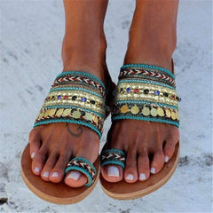 Fashion vintage ethnic flat slippers