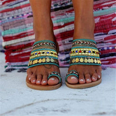 Fashion vintage ethnic flat slippers