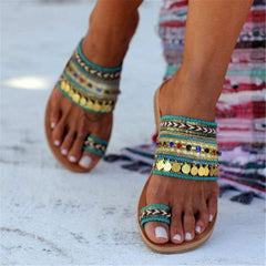 Fashion vintage ethnic flat slippers