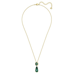 Black Baroque Necklace, Multi-colored, Gold-tone plated