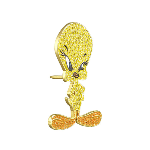 Looney Tunes Tweety slipsnål, gul, guldfärgad