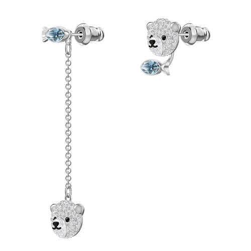 Polar Pierced Earrings, Multi-colored, Rhodium plated