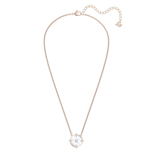North Necklace, White, Rose-gold tone plated
