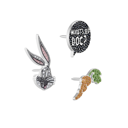 Looney Tunes Bugs Bunny Tie Pin Set, Flerfärgad, Rhodiumpläterad