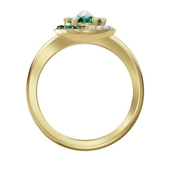 Svart barockmotivring, grön, guldfärgad