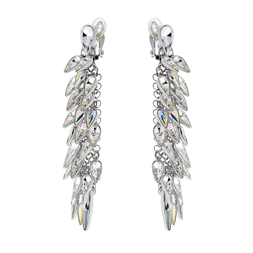 Polar Bestiary Clip Earrings, Multi-colored, Rhodium plated