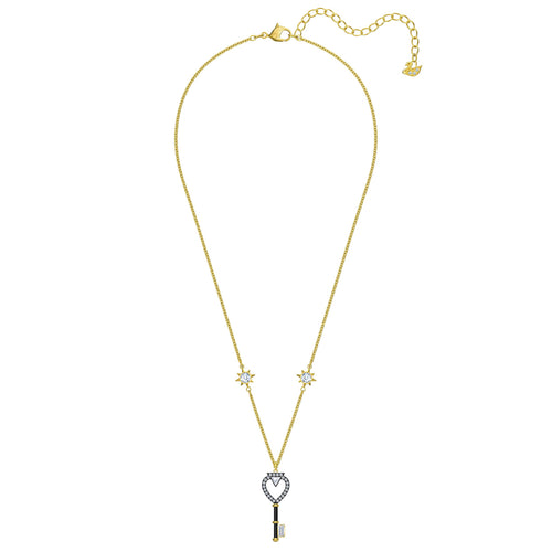 Tarot Magic Necklace, White, Gold-tone plated