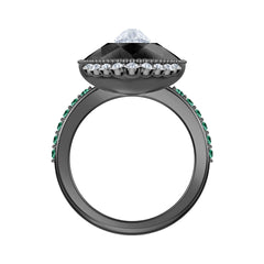 Svart Barockmotiv Ring, Flerfärgad, Rutheniumpläterad