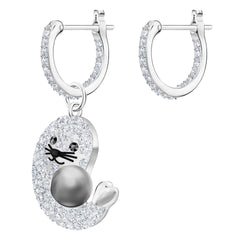 Polar Hoop Pierced örhängen, flerfärgade, Rhodium pläterade