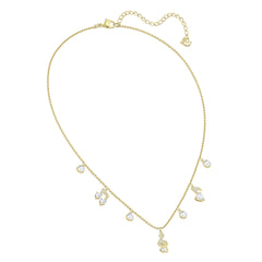 Pleasant Necklace, White, Gold-tone plated