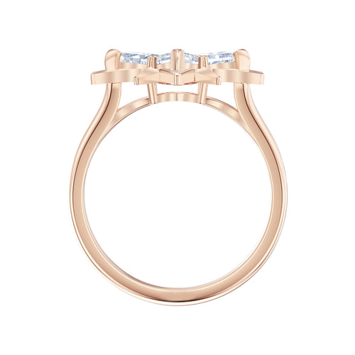 Swarovski Symbolic Star Motiv Ring, vit, roséguld pläterad