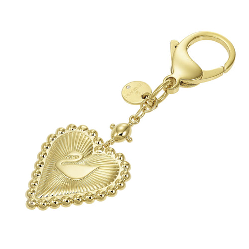 Vintage Swan Bag Charm, vit, guldfärgad