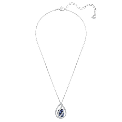 Energic Pendant, Blue, Rhodium plated