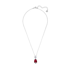 Louison hängsmycke, röd, Rhodiumpläterad