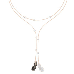 Naughty Necklace, Black, Rose-gold tone plated