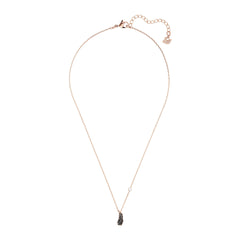 Naughty Necklace, Black, Rose-gold tone plated