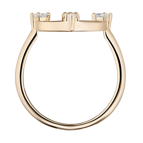 North Motiv Ring, Vit, Rose-guld pläterad