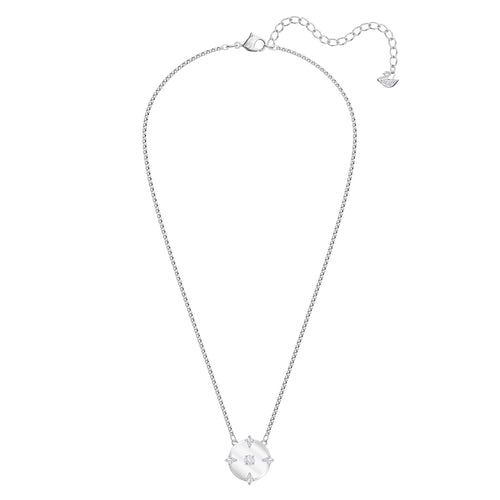 North Necklace, White, Rhodium plated