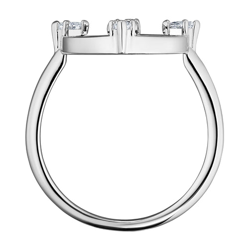 North Motiv Ring, Vit, Rhodiumpläterad