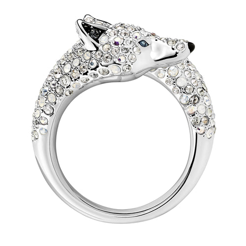 Polar Bestiary Wolf Cocktailring, Flerfärgad, Rhodiumpläterad