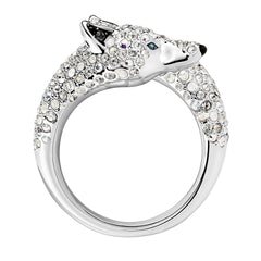 Polar Bestiary Wolf Cocktailring, Flerfärgad, Rhodiumpläterad