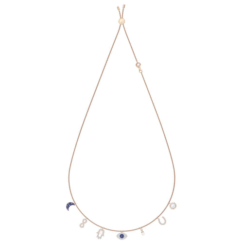 Swarovski Symbolic Necklace, Multi-colored, Rose-gold tone plated