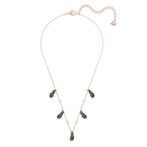 Naughty Choker, Black, Rose-gold tone plated