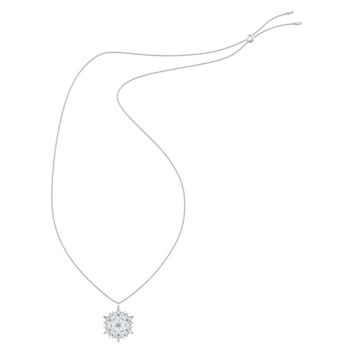 Magic Snow Pendant, White, Rhodium plated
