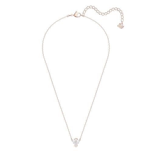 Magic Angel Necklace, White, Rose-gold tone plated