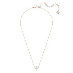 Magic Angel Necklace, White, Rose-gold tone plated