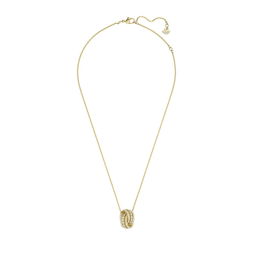 Further Necklace, White, Gold-tone plated