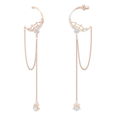 Precis Hoop Pierced Örhängen, Vit, Rose-guld ton pläterade