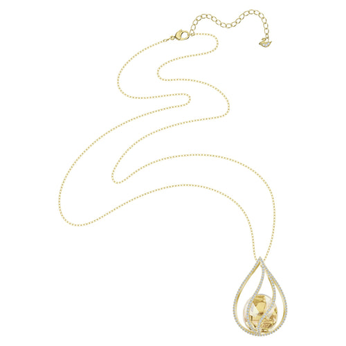 Energic Necklace, Brown, Gold-tone plated