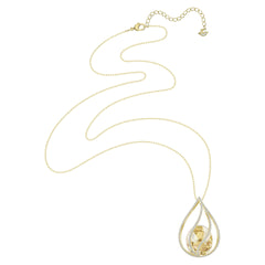 Energic Necklace, Brown, Gold-tone plated